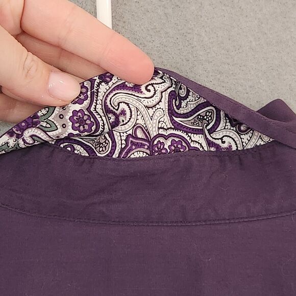 Cinch Shirt Mens L Purple Paisley Flip Cuff Long Sleeve Button Solid Western - Picture 10 of 12